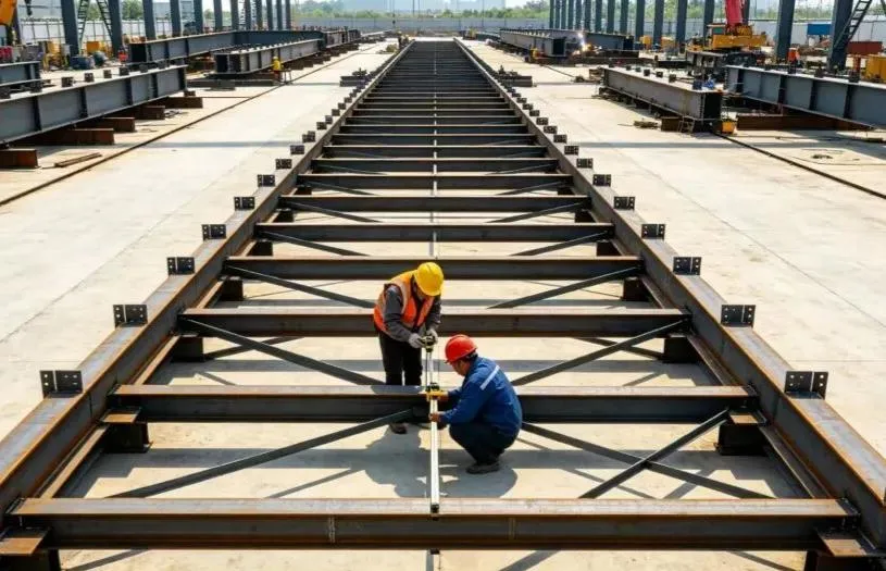 Ansamblu structuri de oțel la fața locului + Flux de lucru de construcție cu ridicare integrală + Considerații cheie