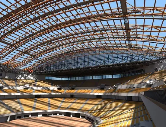 Stadionul cu cadru spațial de oțel cu deschidere mare