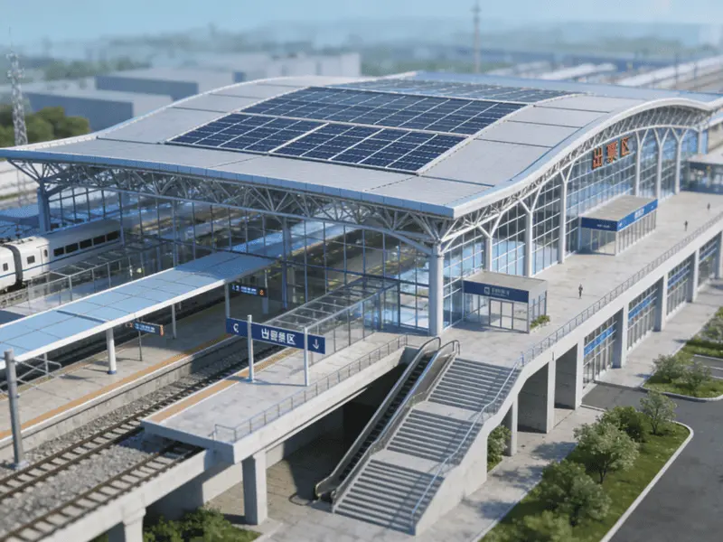Gară cu structură de oțel multifuncțională