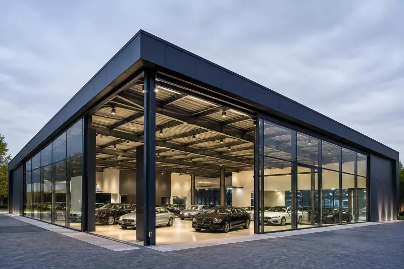 Constructii de showroom auto cu cadru de otel