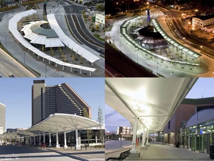 Terminal de autobuz cu structură de oțel