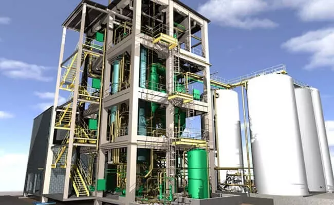 Uzina chimică cu structuri metalice