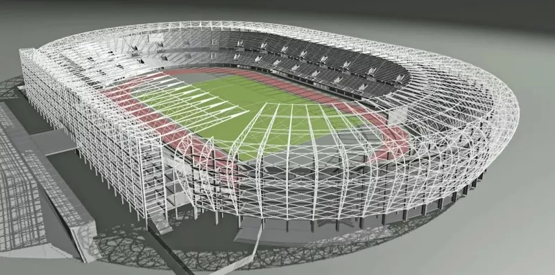Stadion în aer liber cu structură de oțel