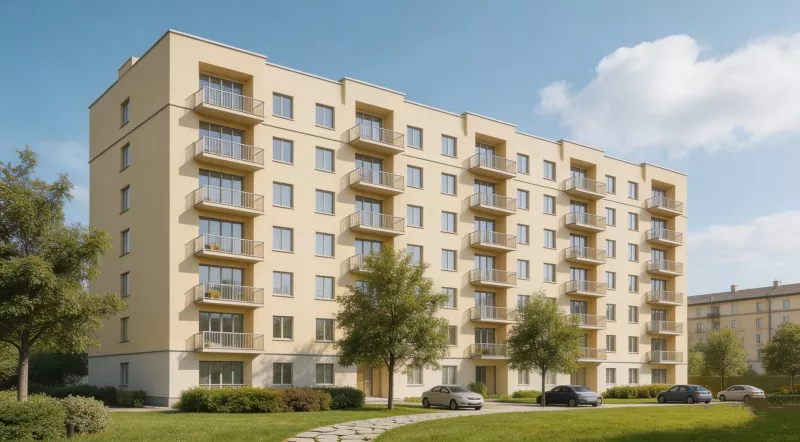 Clădire de apartamente pentru profesori din oțel